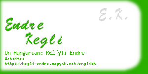 endre kegli business card